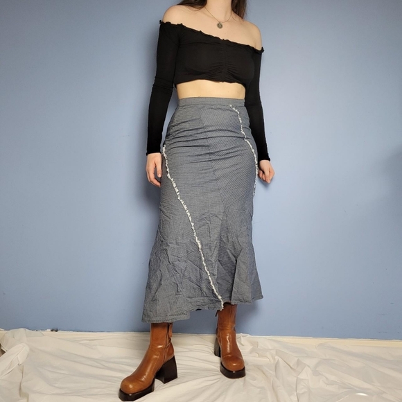 Vintage blue boho maxi skirt - Picture 2 of 8